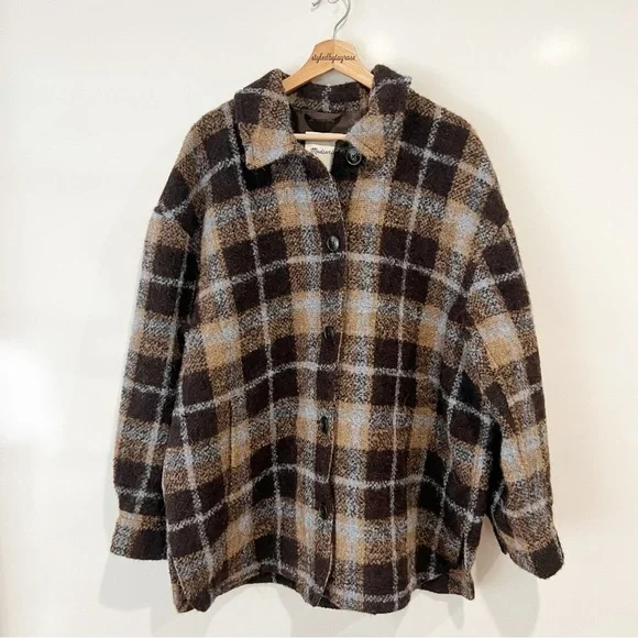 Madewell The Belrose Shacket Shirt Jacket in Cassel Plaid - Picture 6 of 13